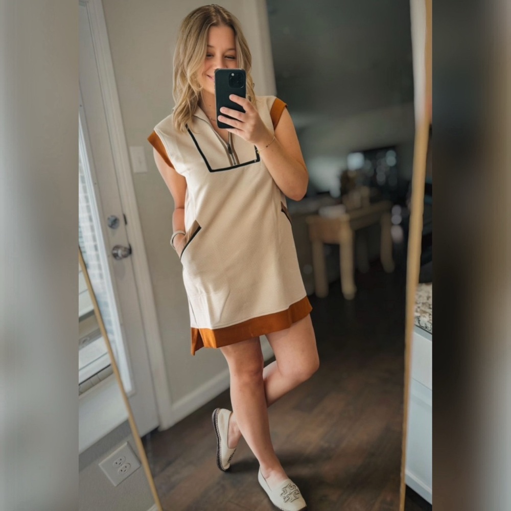 Entro Cream Sleeveless Mini Dress